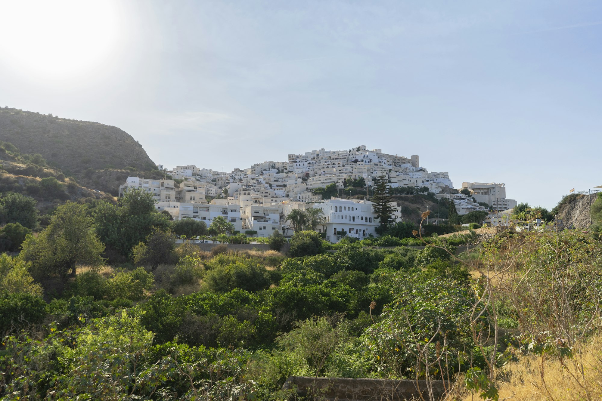 Mojacar, perched atop a hill, is a picturesque village in Almeria.