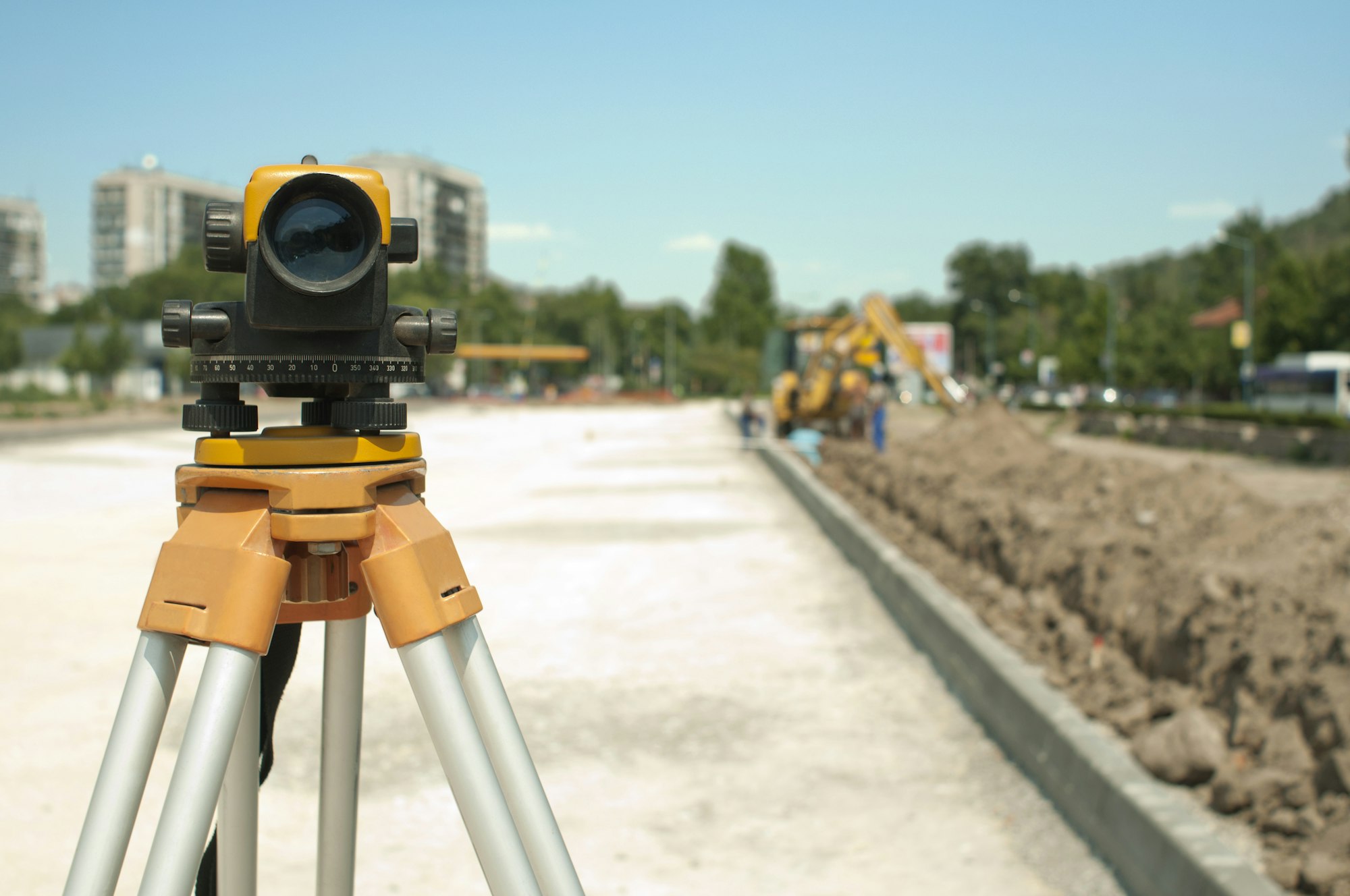 Surveying equipment to infrastructure construction project